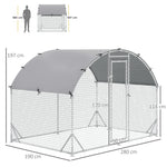 Chicken Coop Free-Range Enclosure, UV-Resistant Cover, Steel Silver