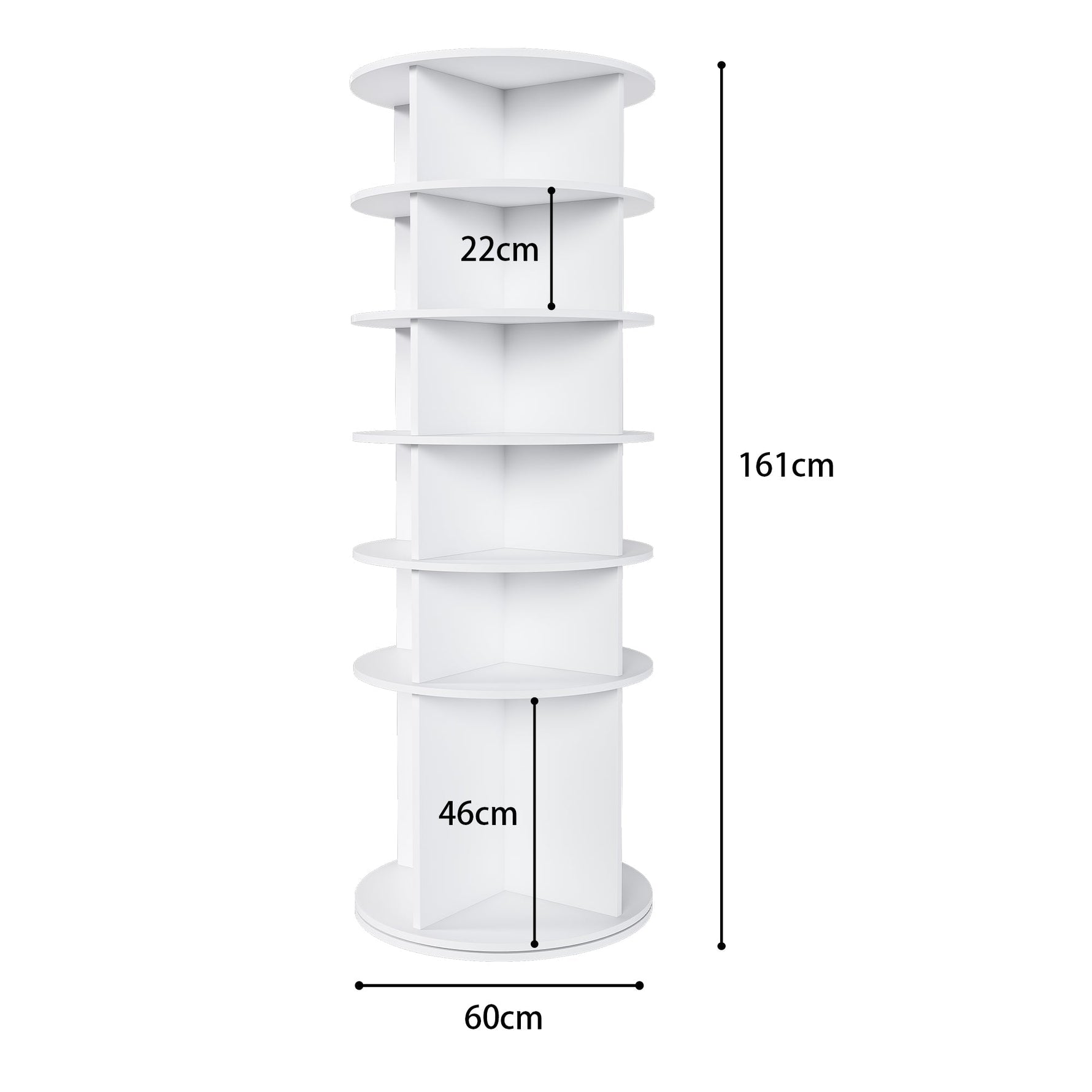 Rotating Shoe Rack 6-Tier 360° 24 Pair Capacity Boot Shelf - White