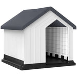 Dog Kennel, Weatherproof Small Animal House, Gray