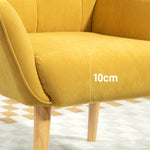 Armchair Lounge Relaxing Reading Upholstered Velvet Yellow