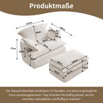 Cloud Sofa Armchair with Footstool, Compact Convertible Armchair for Small Spaces, Soft Corduroy Fabric