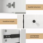 Slim Bathroom Cabinet, 3 Open Compartments, Adjustable Shelf, White