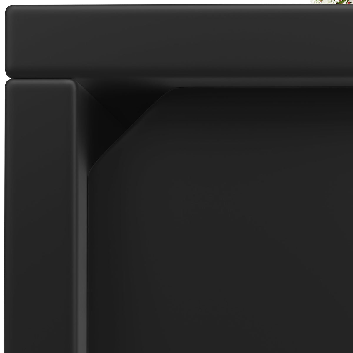 Chest of Drawers Cabinet, Modern 6-Drawer Hollow Door LED Light, Black