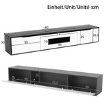 TV Cabinet High-Gloss 180cm Wall-Mounted LED USB - Black/White