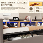 Hydraulic Sleeper Sofa Bed 90x190cm with LED & Storage, Dark Grey