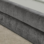 Single Bed 90x200 cm with Backrest, Dark Grey Chenille