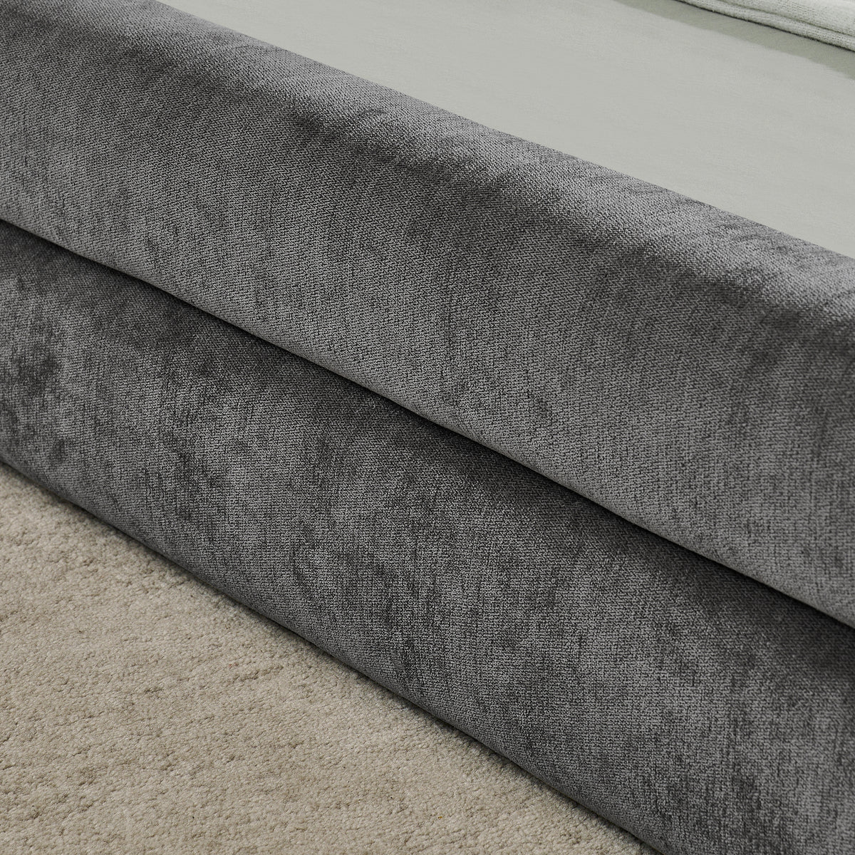 Single Bed 90x200 cm with Backrest, Dark Grey Chenille