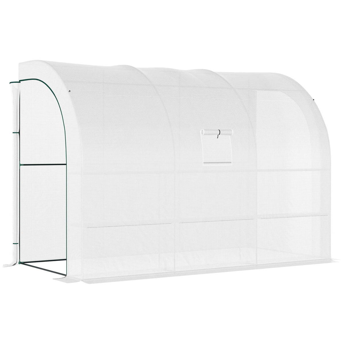 Greenhouse with Shelves, Windows, Winterproof 300x150x213cm Steel Foil, White
