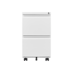 Mobile File Cabinet 2-Drawer with Lock Legal/Letter Size Steel - White
