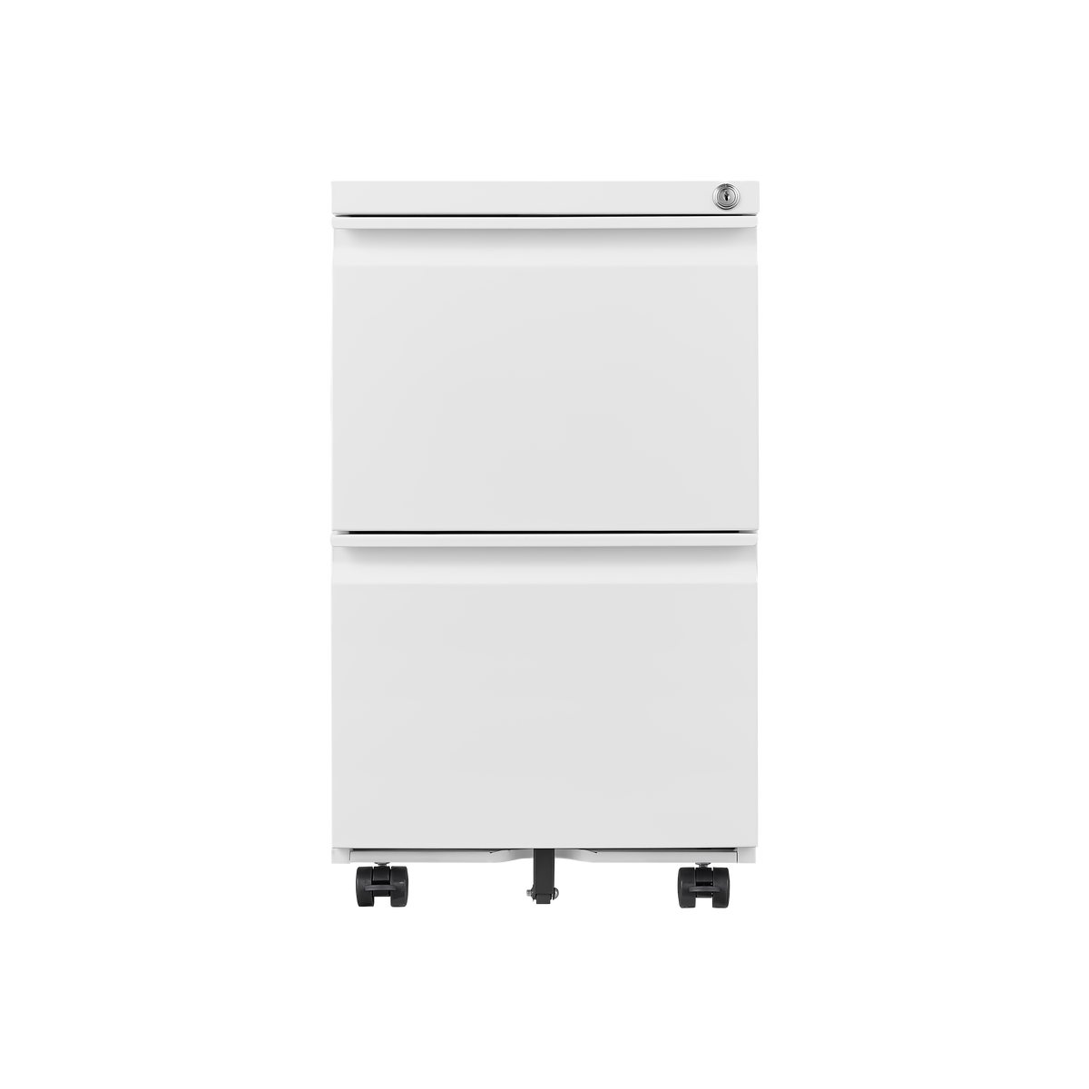 Mobile File Cabinet 2-Drawer with Lock Legal/Letter Size Steel - White