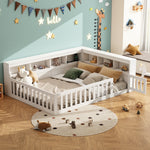 Daybed with Storage and USB Charging Port, 140x200cm, White Chipboard