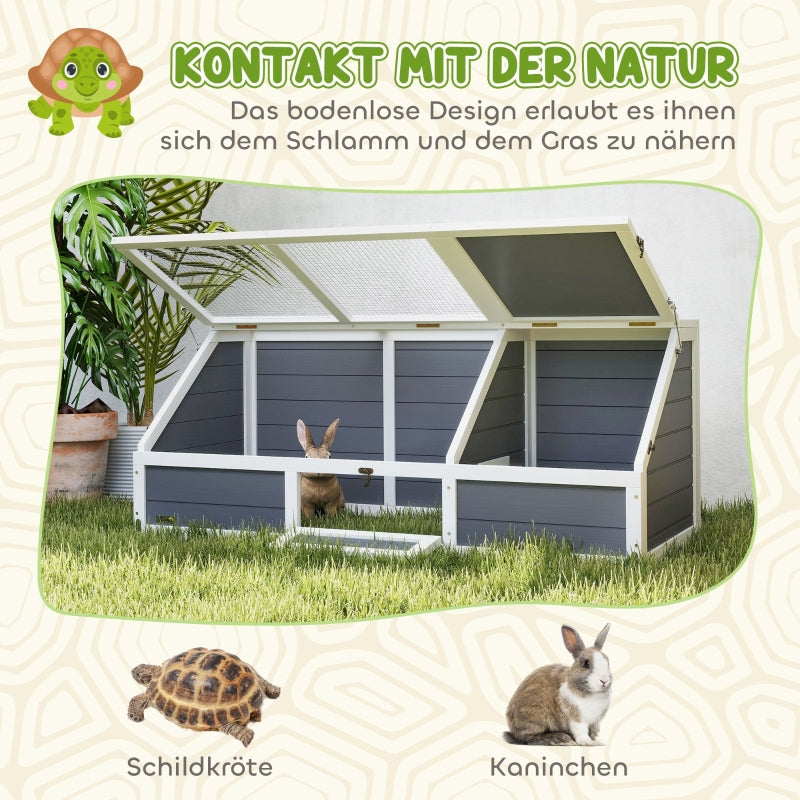 Turtle Box, Bottomless Outdoor Enclosure, Light Gray