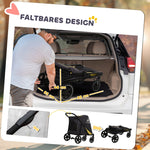 Dog Stroller, Foldable with Cushion, Mesh Window, Oxford Fabric, Dark Grey