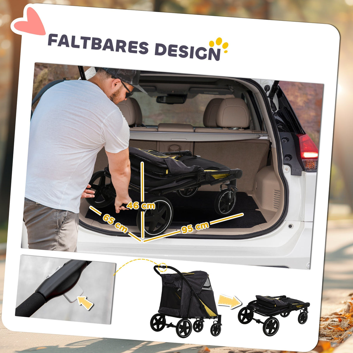 Dog Stroller, Foldable with Cushion, Mesh Window, Oxford Fabric, Dark Grey