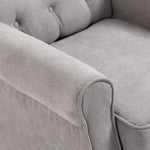 Single armchair, wing chair accent chair with tufting wooden feet, polyester grey