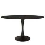 Extendable Oval Dining Table 100/140x100cm Modern - Black
