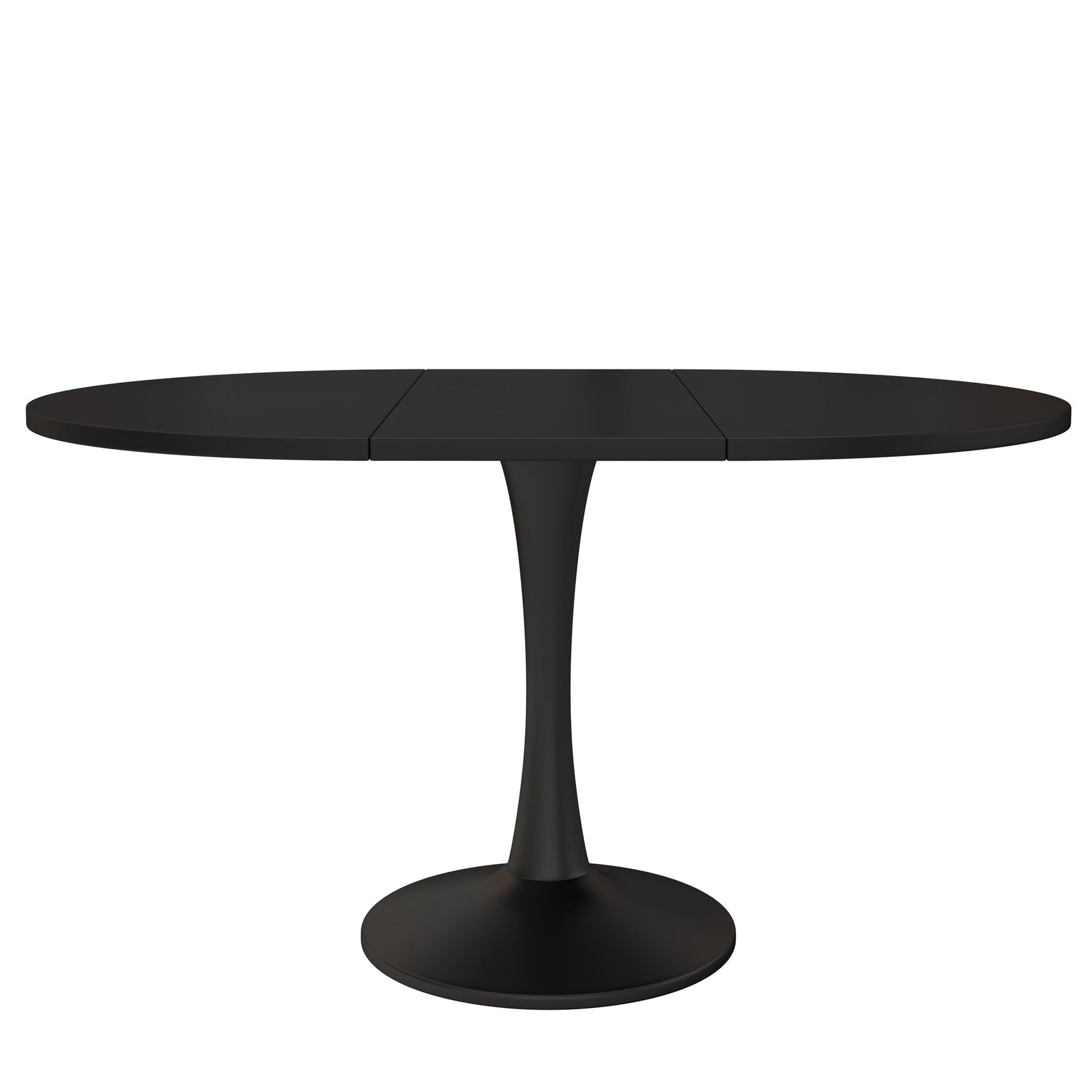 Extendable Oval Dining Table 100/140x100cm Modern - Black