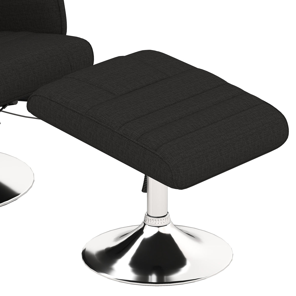 Recliner Chair Swivel Massage 8-Point Vibration Electric with Footstool, Linen Look Steel Black