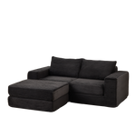 Corduroy 2-in-1 Sofa Bed with Removable Footstool and Modular Design, Corduroy