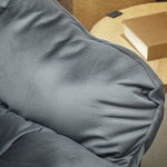 Armchair Lounge Chair Upholstered Velvet Look, Grey