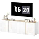 TV Stand, 65-inch, Soft-Close Doors, Adjustable Shelves, Cable Holes, White
