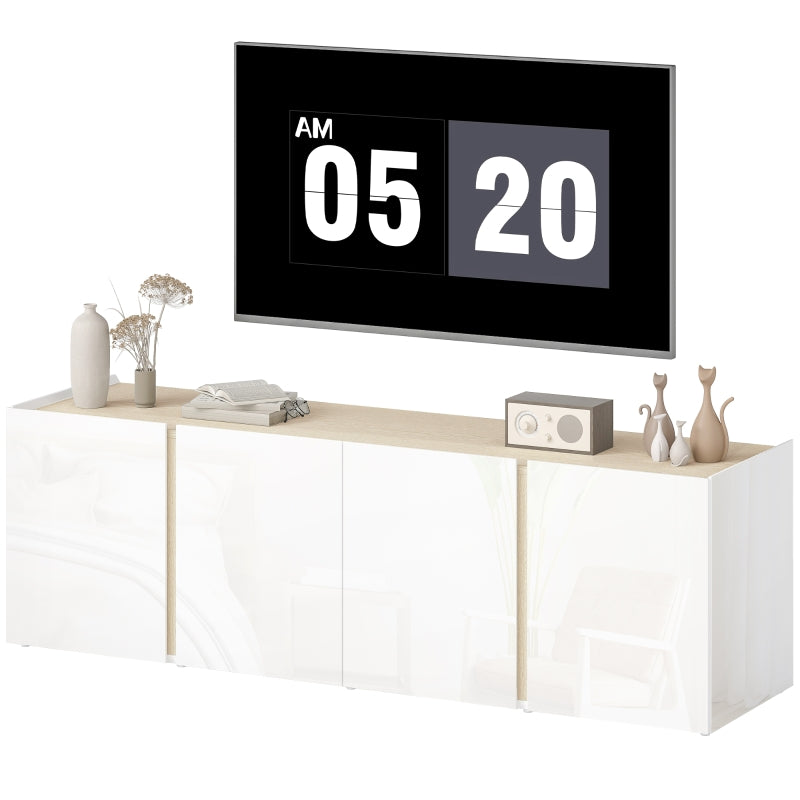 TV Stand, 65-inch, Soft-Close Doors, Adjustable Shelves, Cable Holes, White