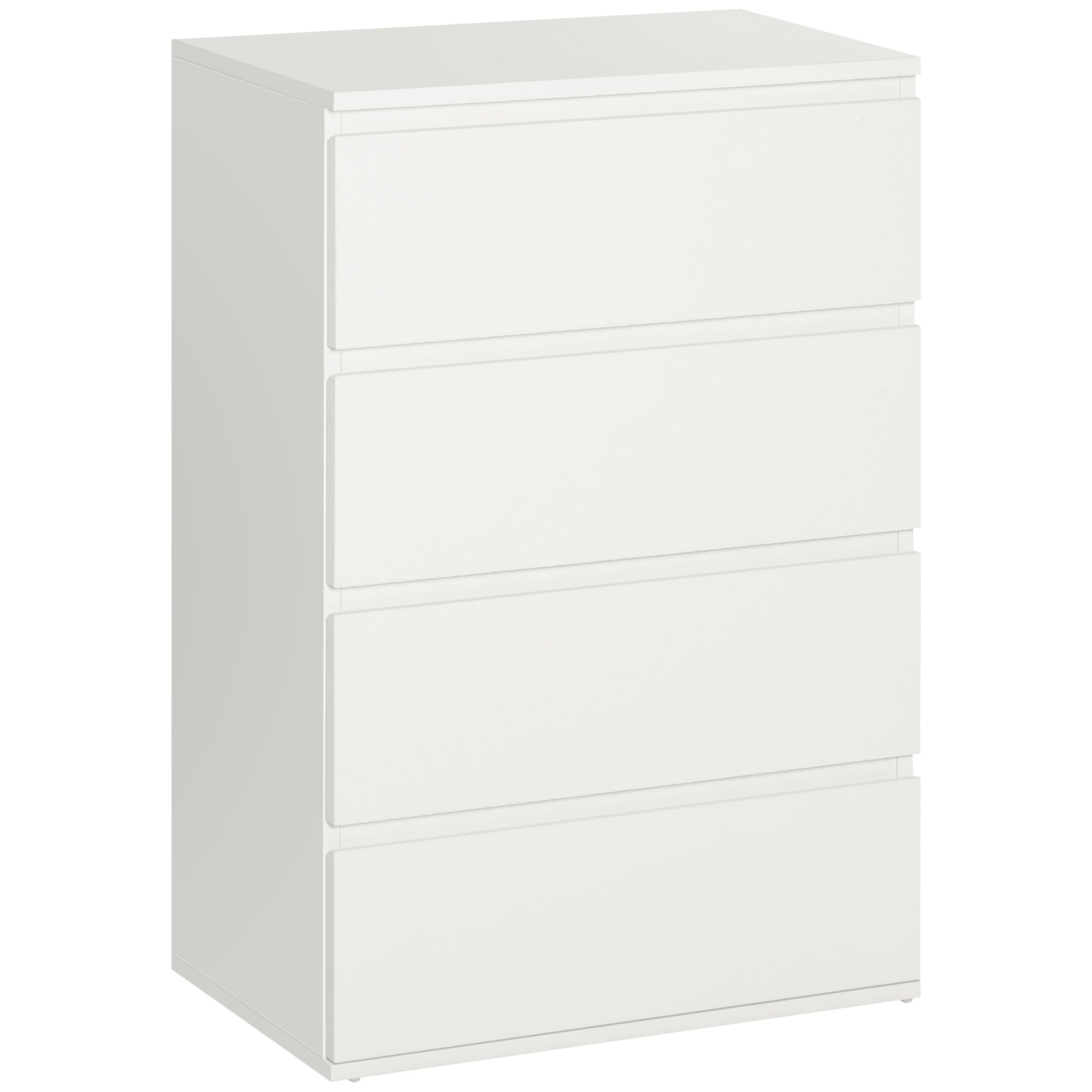 Chest of Drawers, 4 Drawers, Anti-tilt Office Cabinet, White