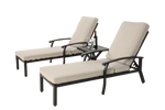 Lounge Patio Chair, Adjustable Recliner Rust-Resistant Aluminum, Beige Cushion