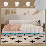 Daybed 90x200cm LED Hydraulic Storage USB White Imitation Fleece