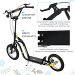 Kids' Scooter with 12-Inch Pneumatic Tires and Kickboard, Aluminum, Black