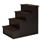 Pet Stairs, Dog/Cat Entry Aid, Carpeted MDF, Dark Brown