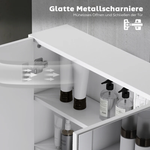 Bathroom Mirror Cabinet, 3 Mirrored Doors, Wall Mounted, White Chipboard