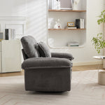 360° Swivel Armchair with Support Cushion and Oversized Seat, Chenille