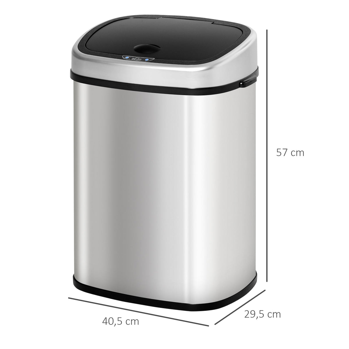 Trash can, 48L Infrared Sensor Hygienic, Stainless Steel Silver