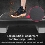 Fitness Step Platform Aerobic Stepper, 45.72cm Height Adjustable 10.16-15.24cm, Grey