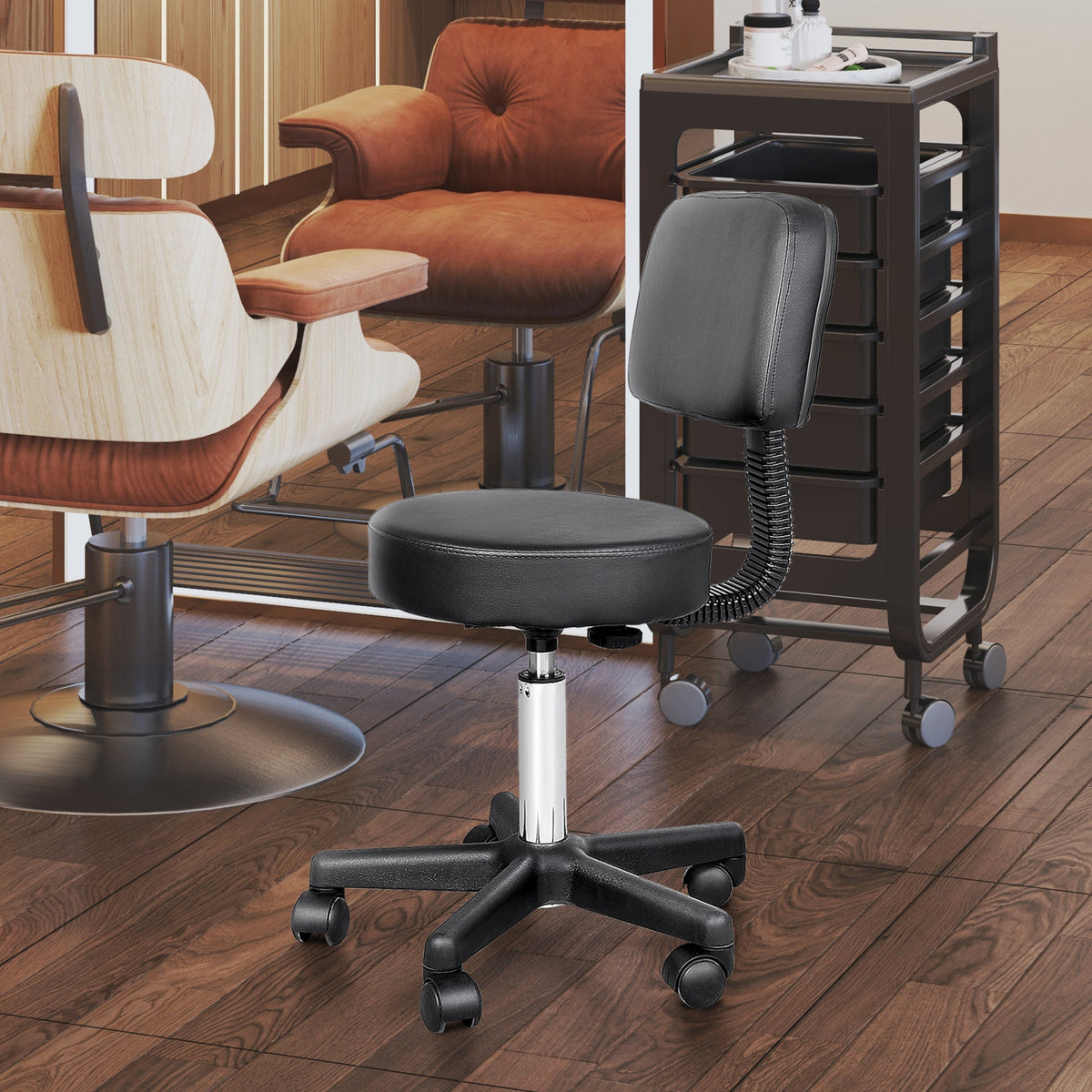 Rolling Stool Swivel Work Cosmetic Professional Salon
