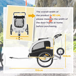 Dog Trailer Jogger Bicycle Trailer, 155 x 83 x 108 cm, White+Black