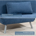 Upholstered Armchair, 2-in-1 Sleeper Guest Bed, Fabric Blue