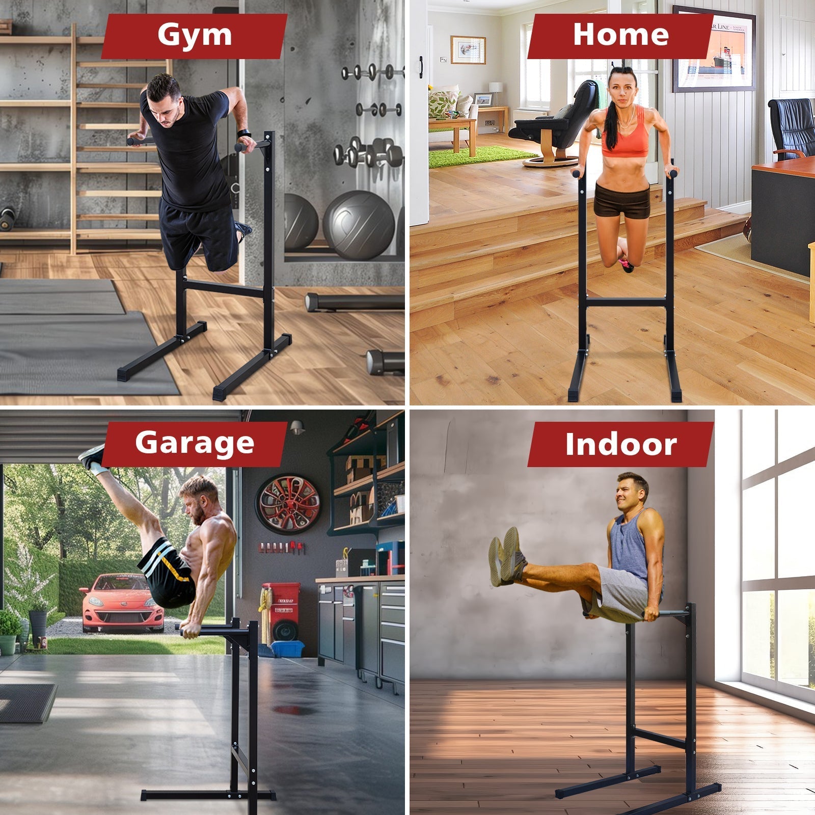 Dip Bar Station Heavy Duty Multi-function Push Up Bar for Home Gym