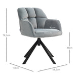 Swivel Lounge Chair with Armrest, Metal Legs, Grey Velvet