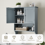 Bathroom Wall Cabinet, 2 Doors, Open Shelves & Towel Rail, White