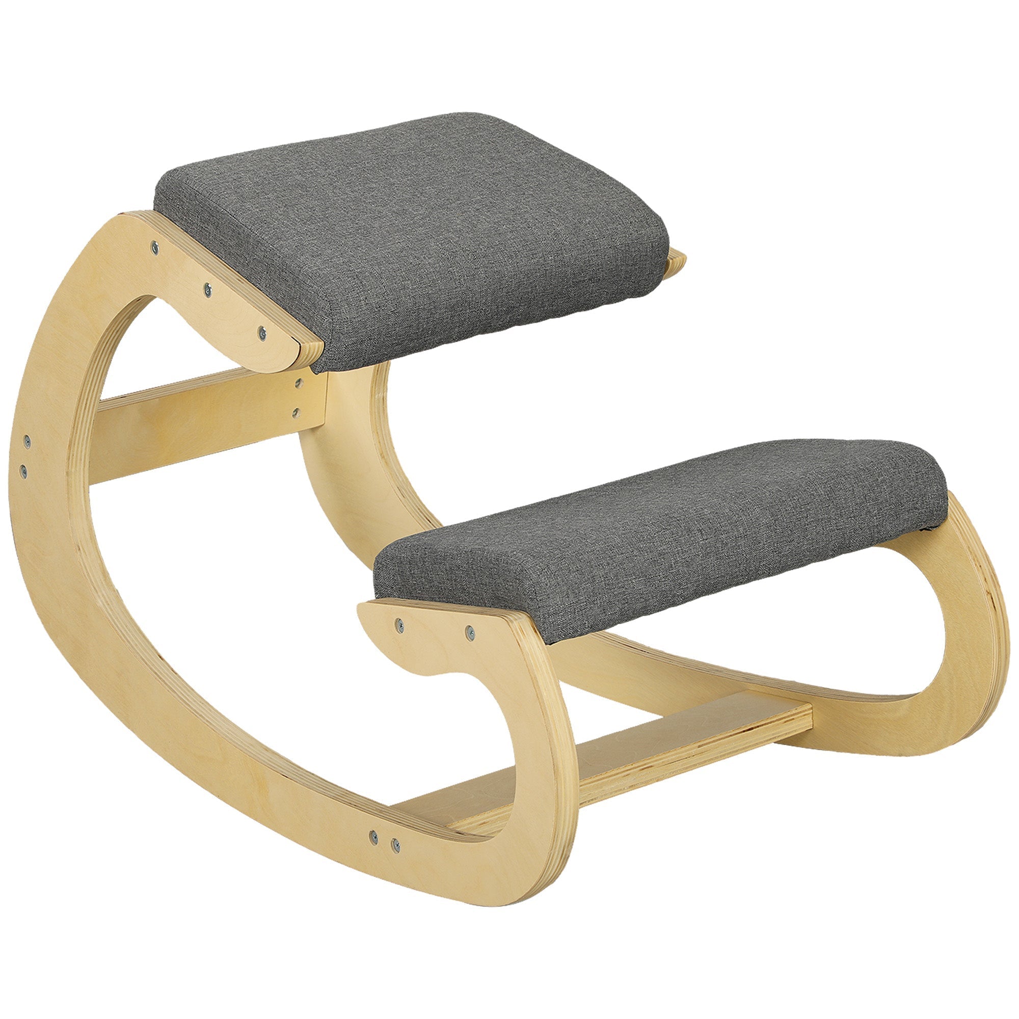 Ergonomic Knee Stool, Rocking Kneeling Chair Posture Gray