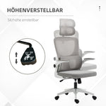 Ergonomic Office Chair - Adjustable Height, Headrest, Lumbar Support, Rocking Function - Mesh Gray