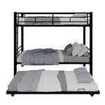 Modern Three-Tier Bed 90x190cm with Safety Railings, Metal