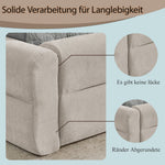 Double Bed with Comfortable Backrest and Sturdy Frame, 140x200cm, Beige Chenille