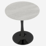 Coffee Table Round Marble Top Mid-Century Modern 27.6-inch - Black