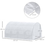 Greenhouse Foil 3.97 x 3.02 x 2m UV Protection Windproof Steel White
