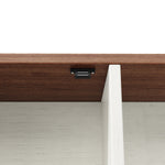 Tall Kitchen Sideboards with Sliding Doors and LED Lighting, Black and White