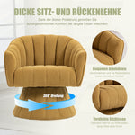 360° Swivel Chair with Ergonomic Cushions and Wraparound Armrests, Mustard Yellow