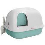 Cat Litter Box, Sieve, Closed, Plastic, Green